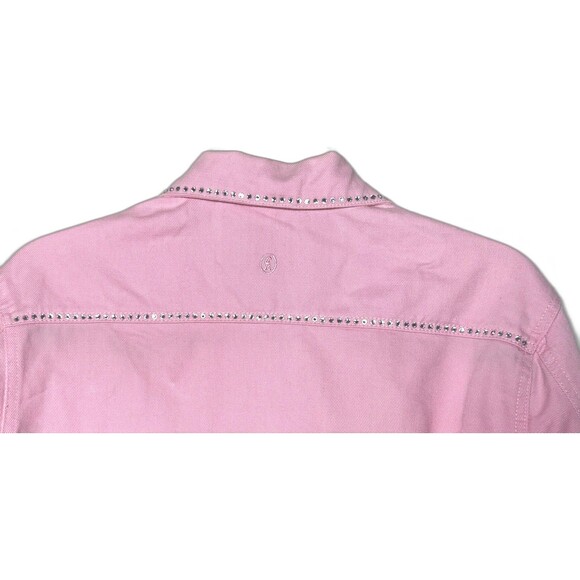 Vintage Christine Alexander Denim Jacket Pink Rhinestones Swarovski Crystals M - Picture 5 of 8